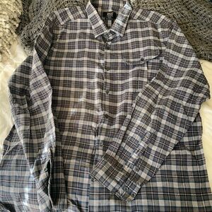 Barbour Blue and Gray Plaid Casual Shirt